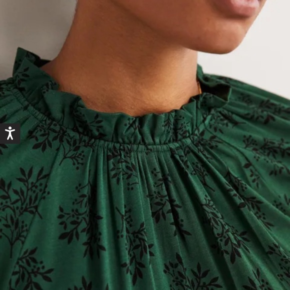 Boden Ruffle Neck Jersey midi dress - Picture 3 of 5